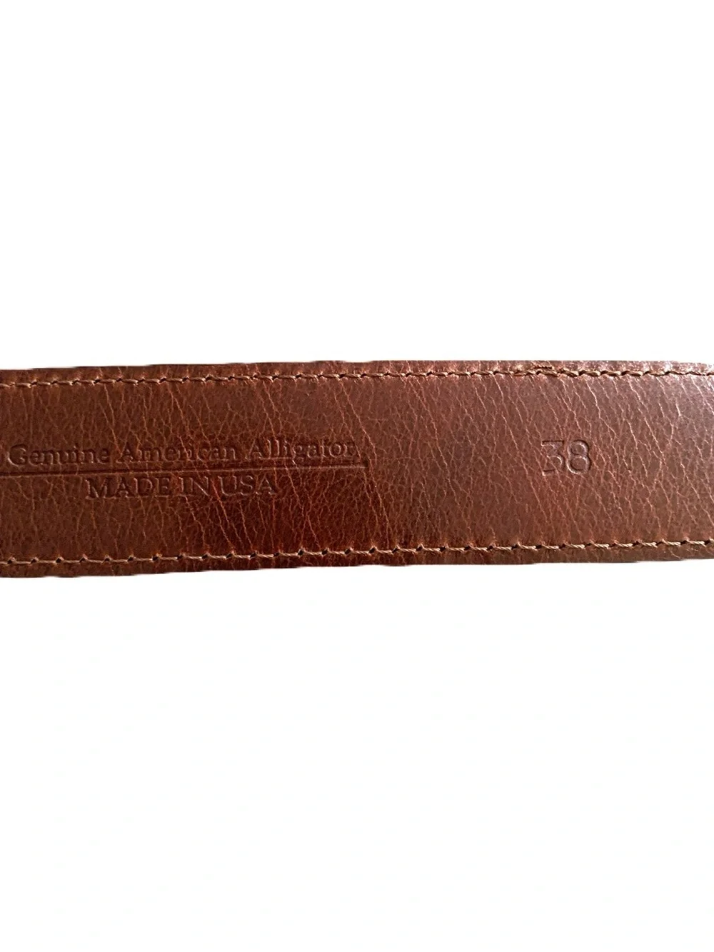 Men’s Black Distressed Rustic Alligator Leather Size 38 Belt Rugged Exotic USA